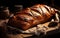 Artistic Bread Photography with Black Backdrop - Bold Design. Generative By Ai