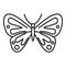 Artistic butterfly icon, outline style