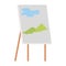 Artistic canvas paint landscape cartoon isolated design white background