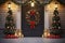 Artistic Christmas wreaths and door decorations