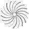 Artistic circular concentric design element with random dots. Do