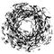 Artistic circular element / circle abstract shape with shattered pieces. Abstract art element