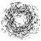 Artistic circular element / circle abstract shape with shattered pieces. Abstract art element