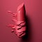 Artistic close-up of lipstick chunks on magenta. Creative beauty and makeup concept. Generative ai