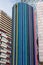 Artistic colorful columns statue in the district La Defense, the financial district in Paris, France