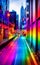 Artistic colourful cityscape