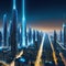 Artistic concept painting of a futuristic city or smart background