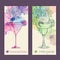 Artistic decorative watercolor cocktail poster