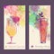 Artistic decorative watercolor cocktail poster