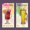 Artistic decorative watercolor cocktail poster. Disco background