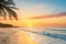 Artistic Depiction of a Beautiful Sunrise over a Tropical Beach.