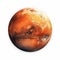 Artistic Depiction Of Mars On White Background