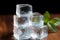 An artistic display of arranged ice cubes, creating a captivating still life