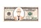 Artistic dollar bill with wooden Dummy president