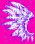 Artistic Drawing of Purple Wing on Pink