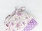 Artistic Elegant Modern Beautiful Cute Fabric Female Purse with Colorful Floral Retro Pattern Design in White Isolated 09