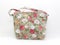 Artistic Elegant Modern Beautiful Cute Fabric Female Purse with Colorful Floral Retro Pattern Design in White Isolated 23