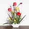 Artistic Flower Arrangement with Tulips