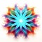 Artistic Flower Design With Colorful Feathers And Futuristic Chromatic Waves