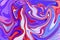 an artistic fusion of marbled beauty, colorful forms, and fluid expression in hand-painted background with liquid purple and blue