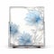 Artistic Glass Frame With Blue Flowers - Detailed Rendering