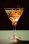 Artistic Goldfish Ensemble in Martini Glass. Generative AI