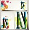 Artistic Greeting Card Letter N