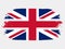 Artistic grunge brush flag of United Kingdom isolated on white background. Elegant texture of national country flag