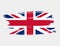 Artistic grunge brush flag of United Kingdom isolated on white background. Elegant texture of national country flag
