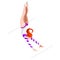 Artistic Gymnastics Uneven Bars Summer Games Icon Set.3D Isometric Gymnast.Olympics Sporting Championship International