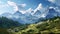 Artistic Hd Wallpaper: Beautiful Mountains And Trees In Vray Style
