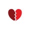 Artistic heart break icon illustrations