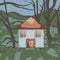 Artistic house. Digital imitation painting