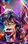 Artistic and humorous portrait of Mick Jagger