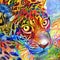 Artistic Impressionist Big Cat Leopard Portrait Painting