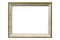 Artistic light yellow golden photo frame textured rectangle wooden isolated