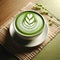 Artistic Matcha Latte with Beautiful Latte Art, Cafe Aesthetic