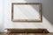 Artistic minimalism Vintage frame mockup on a pristine gallery wall