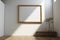 Artistic minimalism Vintage frame mockup on a pristine gallery wall