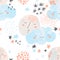 Artistic nursery seamless pattern. Night dream Illustration