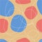 Artistic organic seamless pattern with circles