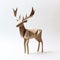 Artistic Origami Deer On White Background With Kengo Kuma Influence