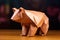 Artistic Paper Bear Sculpture. Generative AI.