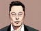 artistic portrait famous person, the Elon Musk, hand drawn