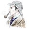 Artistic portrait of Sherlock Holmes