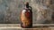 Artistic portrayal of an old and weathered antique bottle, highlighting its timeless beauty and ch