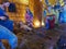 Artistic presentation of birth of Jesus Christ at Bethlehem stable,  Joseph ,Immanuel ,  Mary and three wise men at Calcutta 2021.