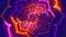 Artistic Purple Orange Padma Lotus Flower Lines Neon Light Tunnel With Circle Buddha Silhouette Light And Sparkle Stardust