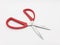 Artistic Red Scissor for Paper Craft Cutting in White Isolated Background 04
