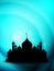 Artistic religious eid background with mosque.